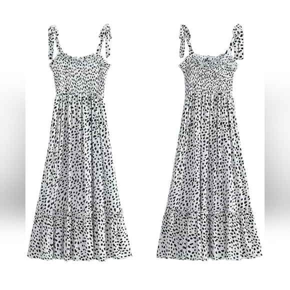 R.Vivimos NWT black/white polka dot maxi dress Size 4/6 - Picture 4 of 9